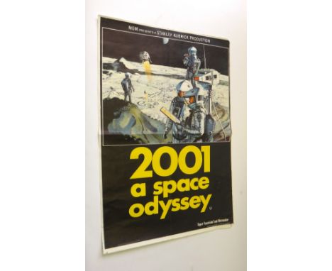 A vintage film poster '2001 a space Odyssey' M.G.M, Stanley Kubrick, lithograph on paper, folded, (a.f) 72cm x 50cm. MS000008