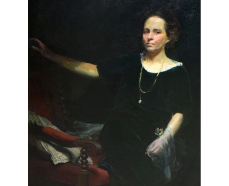 Douglas Stannus Gray (1890-1959), Portrait of Miss Gray, oil on canvas, unframed, 141.5cm x 111.5cm.  Illustrated
Exhibited: 