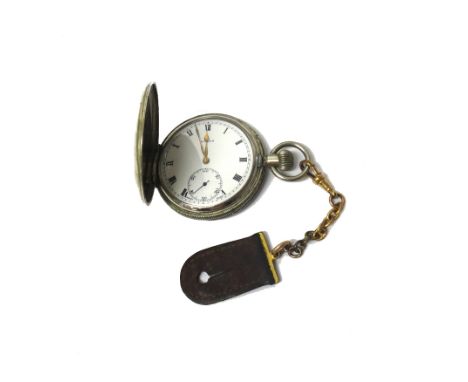 A gentleman's base metal cased, keyless wind, hunting cased Rolex pocket watch, with a jewelled lever movement detailed Rolex