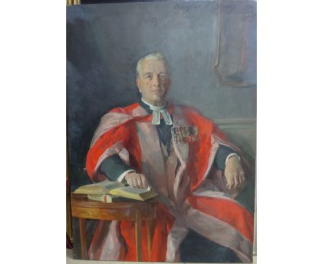 Douglas Stannus Gray (1890-1959), Portrait of Dr Frank Wyeth, M.C., F.C.D.D., oil on canvas, signed and dated 1946, unframed,