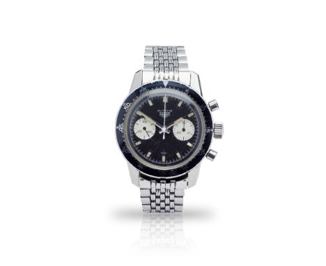 Heuer: a chronograph wrist watch Autavia model 7763C mark I, stainless steel compressor case, Valjoux 17 jewel calibre 7730 m