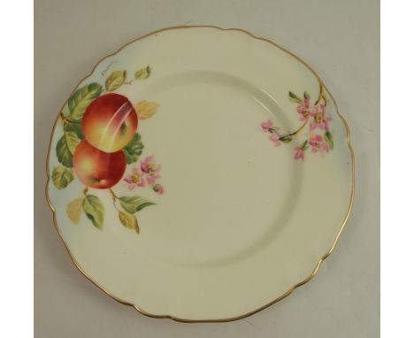 A Royal Worcester plate, decorated with fruit and flowers by E Townsend, dated 1933, diameter 9insCondition Report:  Good con