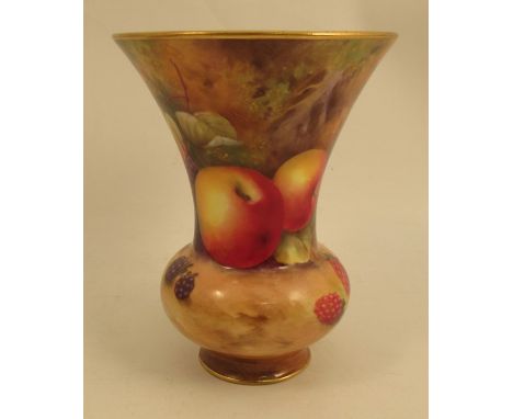 A Royal Worcester vase, decorated with fruit by H H Price, shape number 2228, height 6insCondition Report:  Good condition