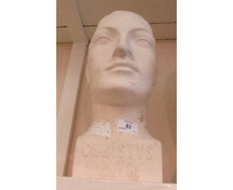 A white Christy's head mannequin