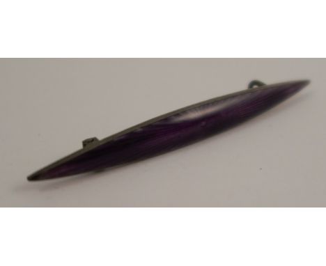 Marius Hammer, Norway, purple enamel brooch, 5.8cm long, stamped '8305'