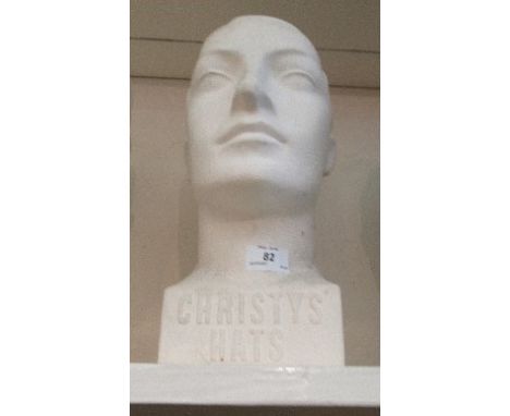 A white Christy's head mannequin