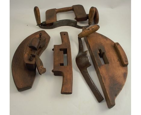 A quantity of Victorian coopers' tools, to include shaves, cooper's brace, topping plane, pluckers, adze, flogging irons, etc