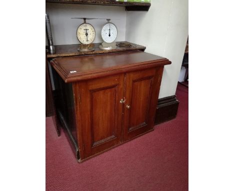 A deep mahogany cupboard, having two fielded panel doors, width 38ins x depth 30.5ins x height 33ins