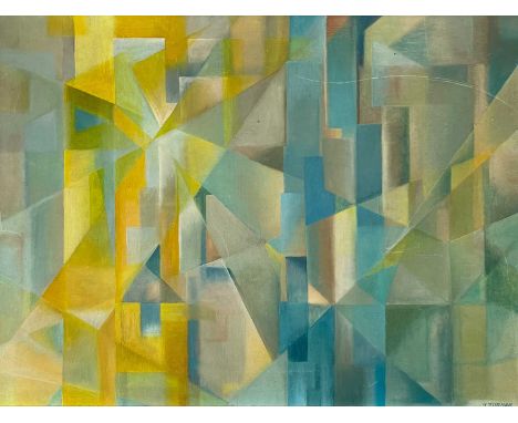 Joyce TURNER (1920-2020) Refractions Oil on board, signed, inscribed to verso, 45 x 60cm. Frame size 49 x 64cm.The piece woul