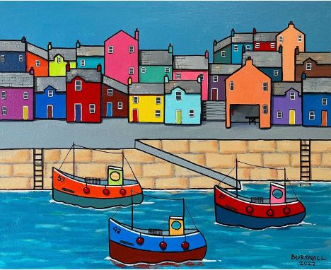 Paul BURSNALL (XX-XXI) Step Up  Acrylic on canvas, signed and dated 2022, further signed, inscribed and dated to verso, 46 x 