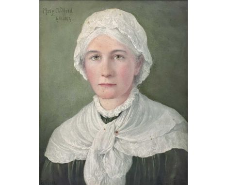 Mary D. TOTHILL (act.c.1880-c.1885) and Edward CLIFFORD (1844-1907) Portrait of Mary Clifford  Watercolour, Monogramed and da