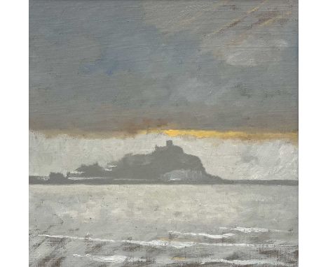 Nick WILKINSON (XX-XXI) St Michaels Mount  Oil on linen panel, signed, inscribed and dated 2023 to verso, 29 x 29cm (framed s