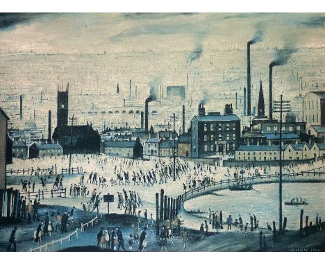 Laurence Stephen LOWRY (1887-1976) An Industrial Town  Print, signed and numbered 64/500, image size 43.5 x 59.5cm. Frame siz