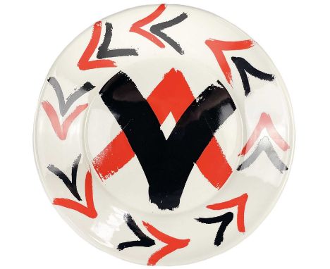 Terry FROST (1915-2003) Black and Red Dish  Ceramic, facsimile signature to base, numbered 48/50, impressed Haxby Made in Eng