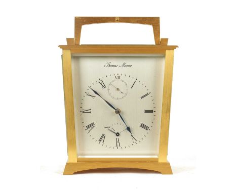 THOMAS MERCER, ST. ALBANS. No. 1199. A 1970's ENGLISH GILT BRASS CHRONOMETER CARRIAGE TIMEPIECE the stylish angular case with