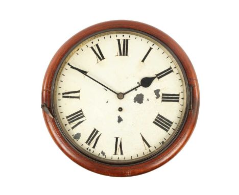 E. DENT, &amp; CO. 61 STRAND, LONDON. NO. 2058. AN EARLY 20TH CENTURY MAHOGANY FUSEE WALL CLOCK the moulded surround with cas