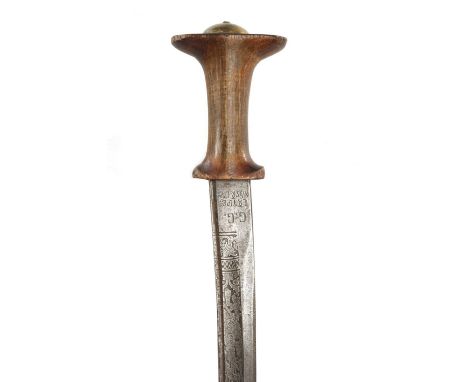 A MENELIK II (1889-1913) ETHIOPIAN GURADE/SABER WITH WILKINSON BLADE the etched curved blade decorated with scrolling leafage
