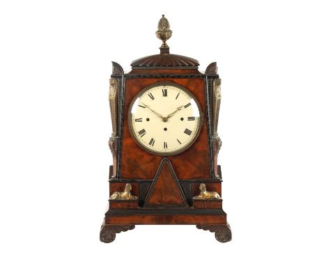 C. ELISHA, ST. JAMES. AN IMPRESSIVE REGENCY EGYPTIAN REVIVAL TRIPLE FUSEE QUARTER CHIMING BRACKET CLOCK the ormolu mounted an