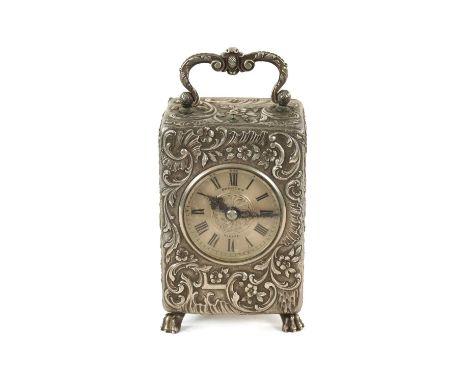 BREGUET, PARIS NO. 2559. A LATE 19TH CENTURY FRENCH SOLID SILVER REPEATING CARRIAGE CLOCK IN ORIGINAL LEATHER CARRYING CASE t