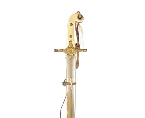 A ROYAL ENGINEERS OFFICER'S MAMELUKE having a single edged slightly curved blade etched with crown over GR cypher, the ricass