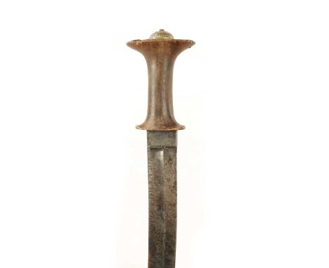 A MENELIK II (1889-1913) ETHIOPIAN GURADE/SABER WITH WILKINSON BLADE the etched curved blade decorated with scrolling leafage