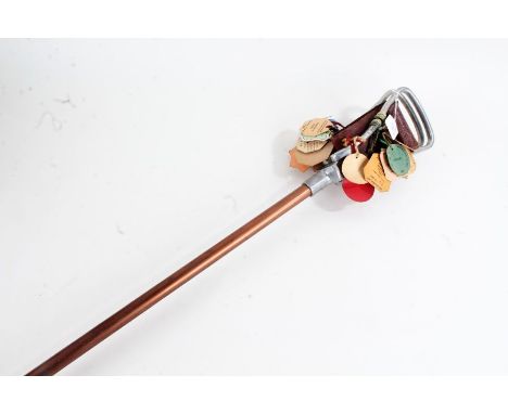 Featherwate shooting stick, attached with 1960's horse club labels