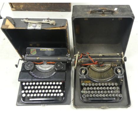 Two Vintage Cased Typewriters to include Manchester Typewriter Blue Bird together with A. L. Williams Typewriter (2)
