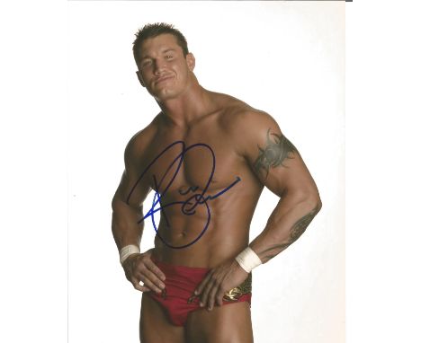 Randy Orton signed 10 x 8 colour Wrestler Portrait Photo, from in person collection autographed at New York 2011.  Good Condi