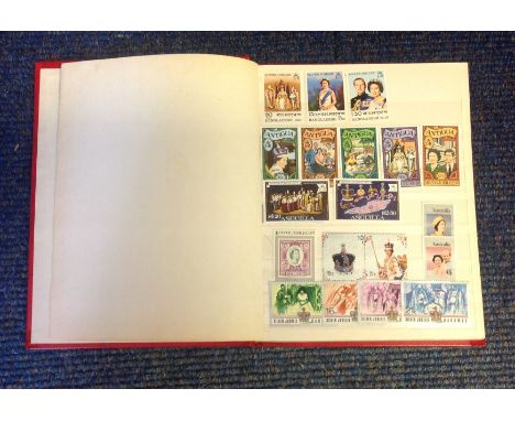 British commonwealth stamp collection in red stockbook. Approx 100 stamps all unmounted mint condition. Mainly 1977 Silver Ju