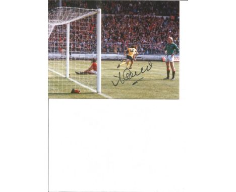 Football Autographed Alan Sunderland Photo, A Superb Image Depicting The Arsenal Centre-Forward Running Away In Celebration A