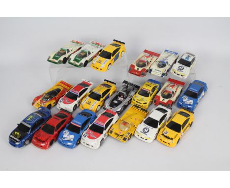 Scalextric - 20 x unboxed slot cars in 1:32 scale including ten Opel Calibra models, a Holden Commodore, two Jaguar XJR9 mode