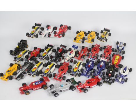 Scalextric - 30 x unboxed open wheel slot cars for spares or restoration. Includes Lotus, Honda and Renault F1 models. They a