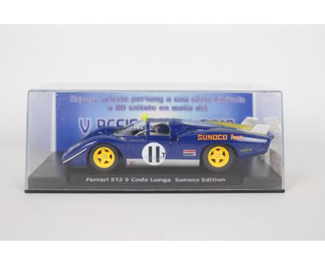 Fly - A limited edition Banyoles Slot Car Club Ferrari 512S Coda Lunga Sunoco Edition. This car is number 17 of only 20 produ