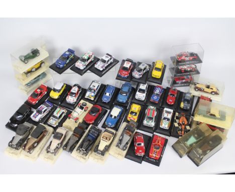 Solido - Minichamps - Hongwell - 48 x model cars mostly in 1:43 scale including # 4002 Jaguar SS100, # 4505 Ford Thunderbird,