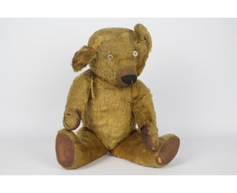 Chiltern Bears - A vintage 1940's Chiltern Teddy Bear. The mohair bear is fully jointed with black horizontally stitched nose