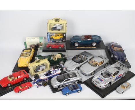 Maisto - Bburago - Corgi - Onyx - A collection of 18 x cars in various scales including 1:18 scale Mercedes CLK DTM, Bburago 