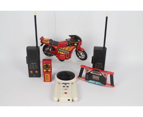 Onko - Corgi - Tokai - A collection of retro toys including Onko Super Space-Jack, Corgi Honda Superbike, a Game 89 hand held