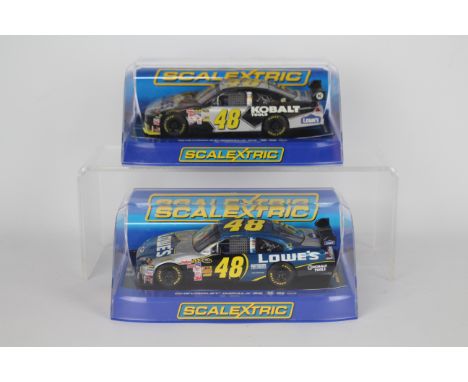Scalextric - Two boxed Scalextric Chevrolet Impala SS Nascar 1:32 slot cars. Lot includes C3004 Jimmie Johnson Rn48 'Kobalt T