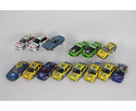 Scalextric - 14 x unboxed Scalextric 1:32 scale slot cars including Renault Megane Maxi, Toyota Corolla, Datsun 260Z and othe