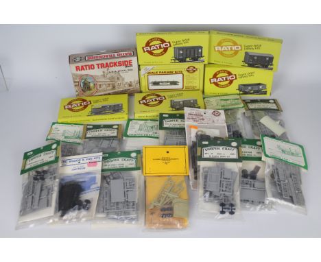 Ratio Trackside, Cooper Craft - A boxed / bagged collection of over 20 OO scale plastic model railway freight rolling stock a