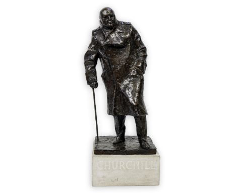 § § Ivor Roberts-Jones (British, 1916-1996), a cast bronze of Sir Winston Churchill, a maquette for the monument in Parliamen