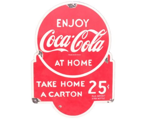 A reproduction enamel Coca-Cola advertising sign, H35cm 