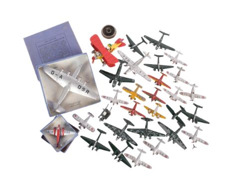 A quantity of Dinky and Meccano model aeroplanes, including a boxed Dinky Toys no. 62P, Armstrong Whitworth "ensign" airliner