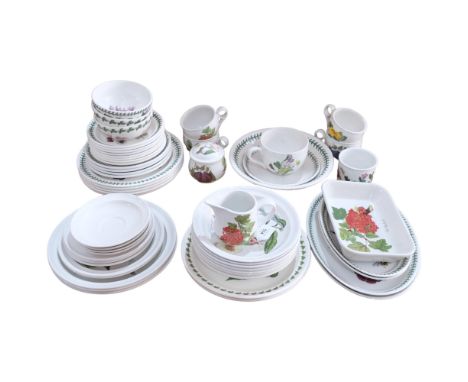 Portmeirion Botanic Garden part dinner service, including dinner, dessert and side plates, a selection of cups and saucers, s