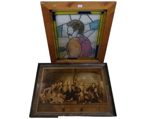A pair of Pear's prints, fishermen and boys, in white painted frames, 65cm x 50cm overall, pastels, Spaniel portrait, a print