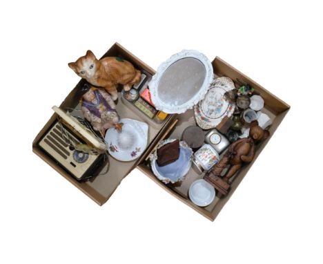 A Marconiphone radio, lemon squeezer, ornaments, frame etc 