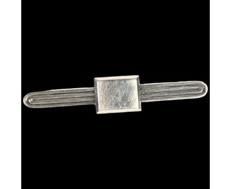 HANS HANSEN - a large Danish Art Deco sterling silver bar brooch, 83.2mm, 18.9gNo damage or repair, only light surface wear, 