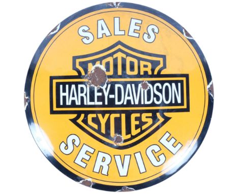 A reproduction enamel Harley-Davidson sign, 29cm 