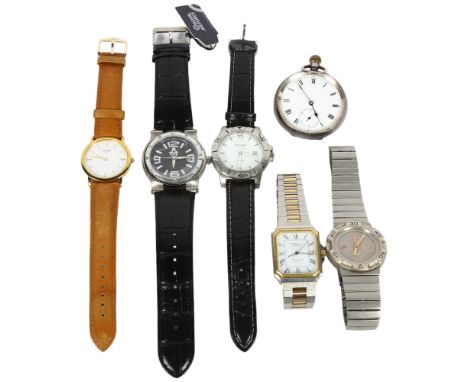 Various watches, including a silver open-face pocket watch, Bulova quartz Benson etc 