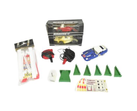Scalextric - a collection of vintage Hornby Scalextric slot car racing cars comprising C123 UOP Shadow Formula 1, C124 Ferrar